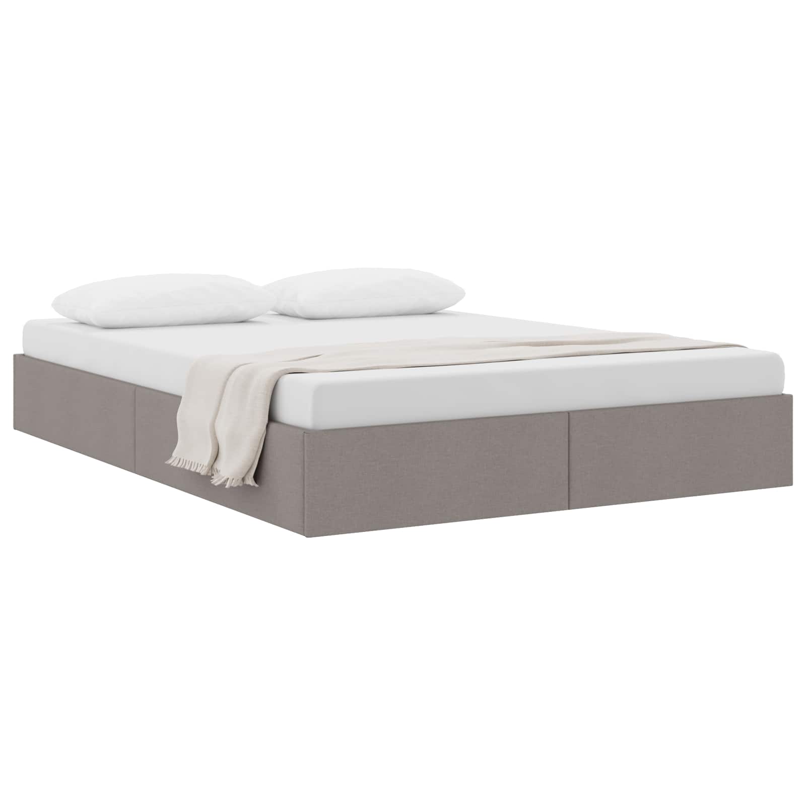 Κρεβάτι Οθωμανικού Τύπου Taupe 140 x 190 cm ύφασμα - Pakobazaar