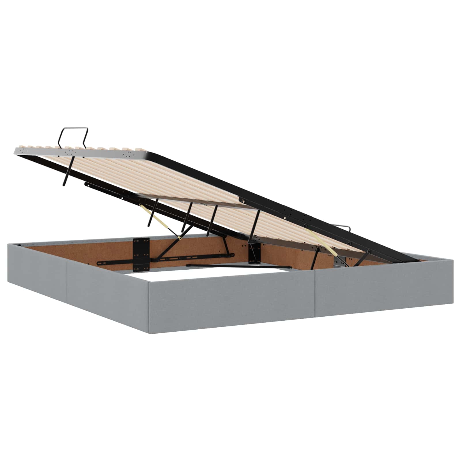 Κρεβάτι Οθωμανικού Τύπου Ανοιχτό γκρι 160 x 200 cm ύφασμα - Pakobazaar