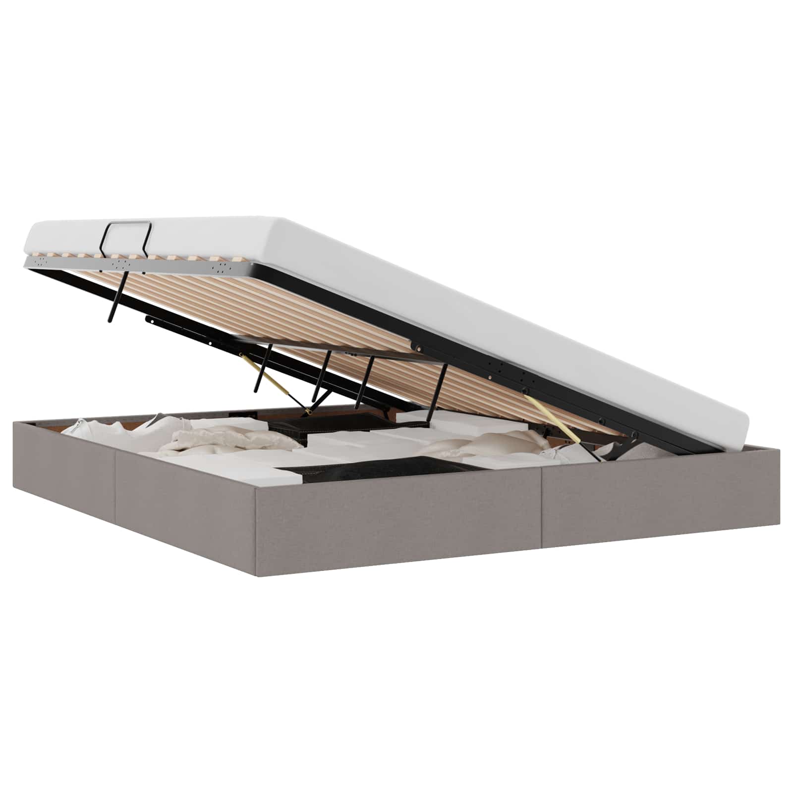 Κρεβάτι Οθωμανικού Τύπου Taupe 180 x 200 cm ύφασμα - Pakobazaar