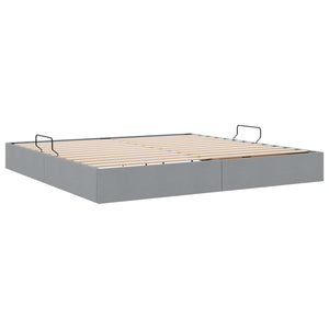 Κρεβάτι Οθωμανικού Τύπου Ανοιχτό γκρι 200 x 200 cm ύφασμα - Pakobazaar