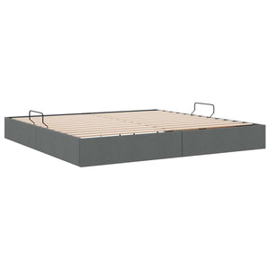 Κρεβάτι Οθωμανικού Τύπου Σκούρο Γκρι 200 x 200 cm ύφασμα - Pakobazaar