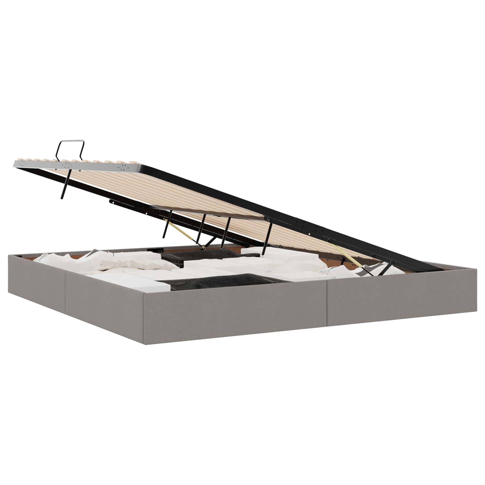 Κρεβάτι Οθωμανικού Τύπου Taupe 200 x 200 cm ύφασμα
