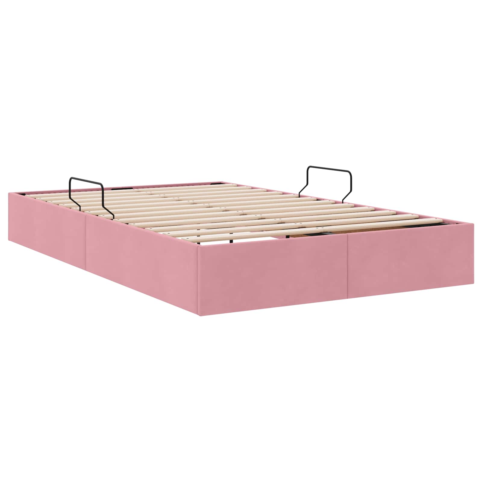 Κρεβάτι Αποθήκης με κεφαλάρι Ροζ 120 x 200 cm Βελούδο - Pakobazaar