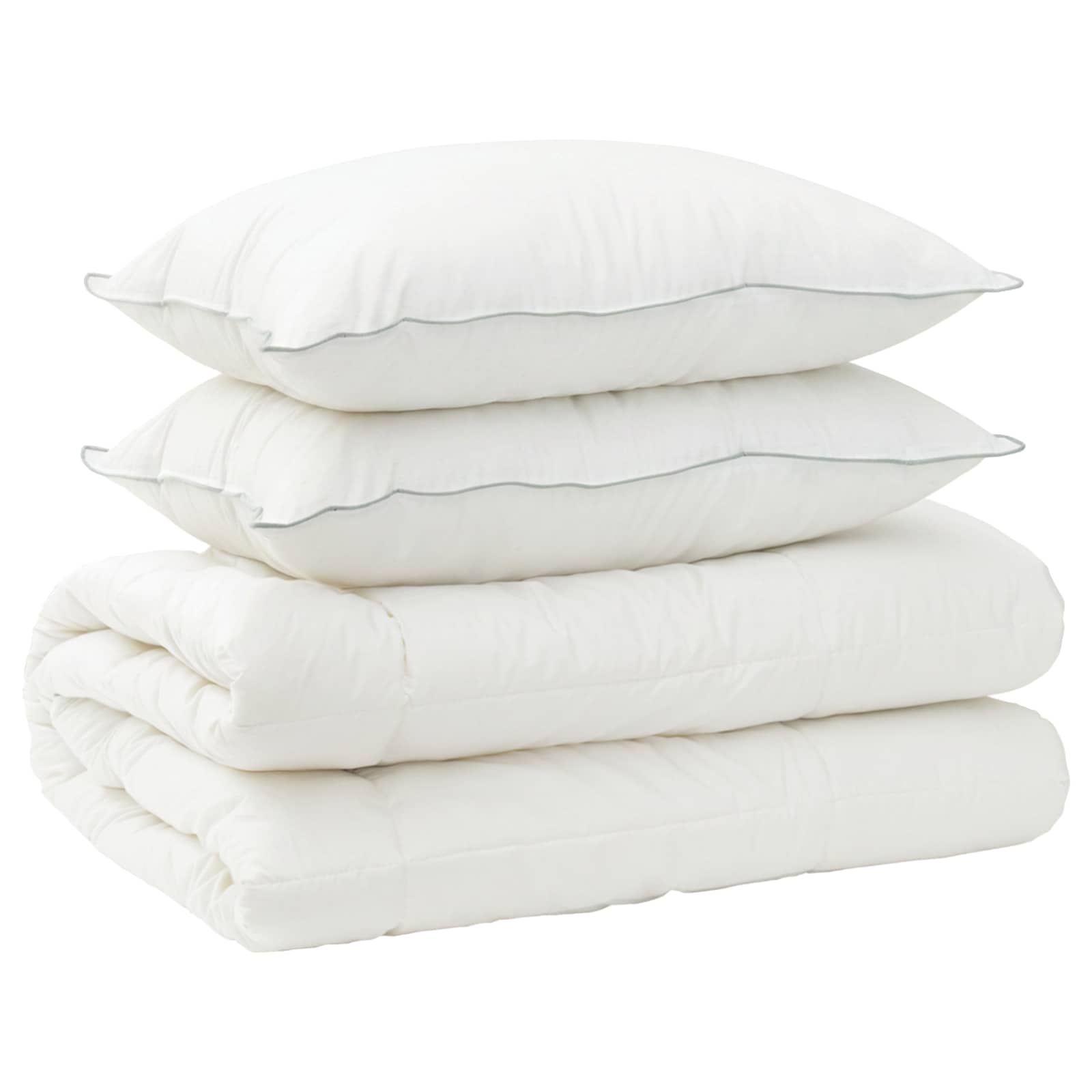 Σέτ Παπλώματος και Μαξιλαριού 3 τμχ. 200x200 εκ 4 Εποχές Μαλλί - Pakobazaar