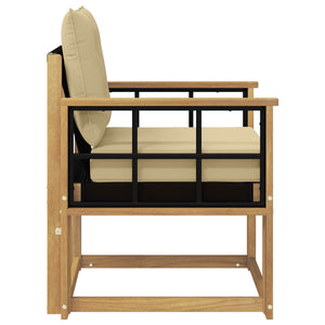 Εξωτερικός καναπές Στερεό ξύλο ακακίας και Textilene Λευκό - Pakobazaar