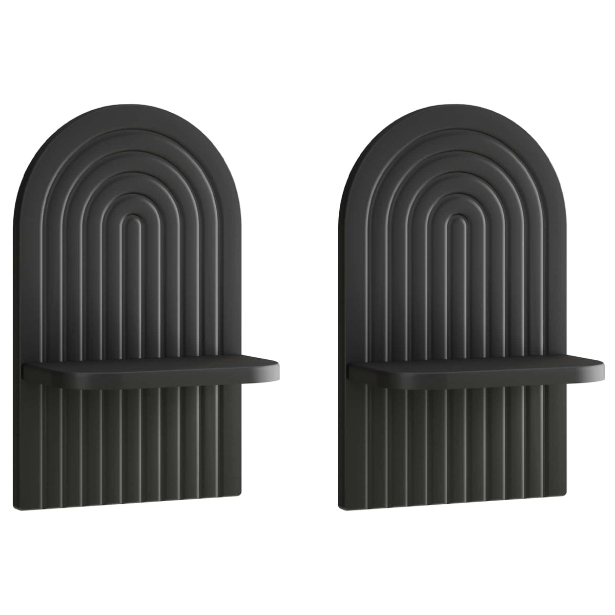 Ράφι Τοίχου 2 τμχ. Μαύρο 23 x 13,5 x 37,5 cm Επεξεργασμένο Ξύλο - Pakobazaar