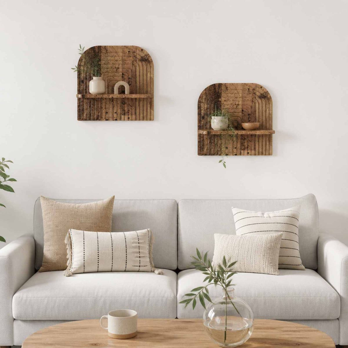 Ράφι Τοίχου 2 τμχ. Παλαιωμένο ξύλο 41 x 13.5 x 37.5 cm - Pakobazaar
