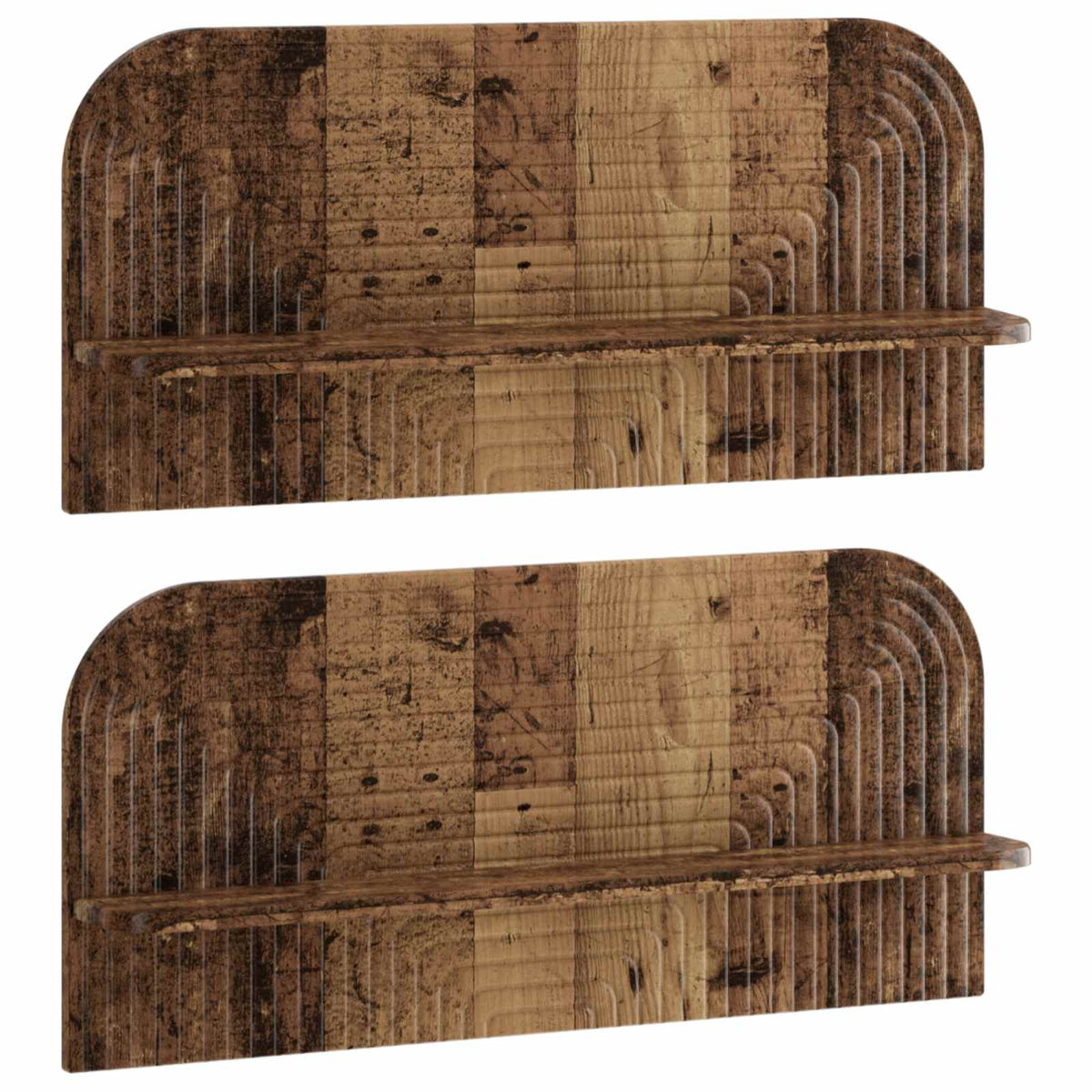 Ράφι Τοίχου 2 τμχ. Παλαιωμένο ξύλο 80,5 x 13,5 x 37,5 cm