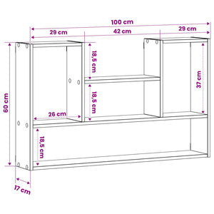 Ράφι Τοίχου Sonoma Δρυς 100 x 17 x 60 cm Επεξεργασμένο Ξύλο