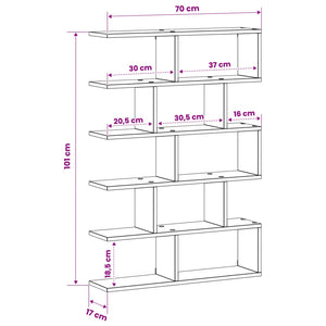 Ράφι Τοίχου Λευκό 70 x 17 x 101 cm Επεξεργασμένο Ξύλο
