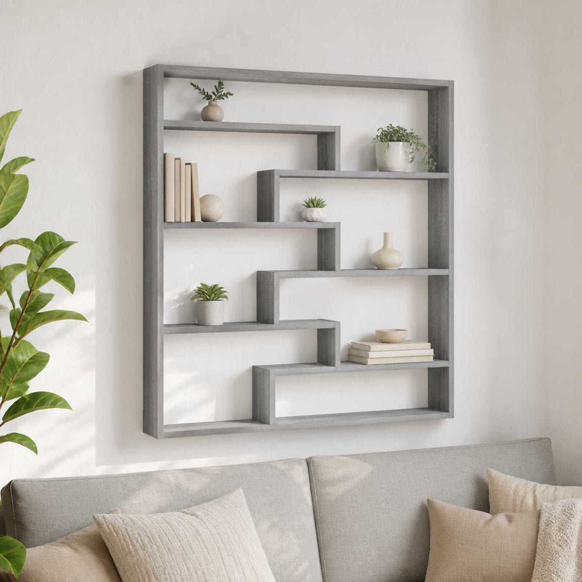 Ράφι Τοίχου Γκρι Sonoma 103 x 17 x 102 εκ. Επεξεργασμένο Ξύλο - Pakobazaar