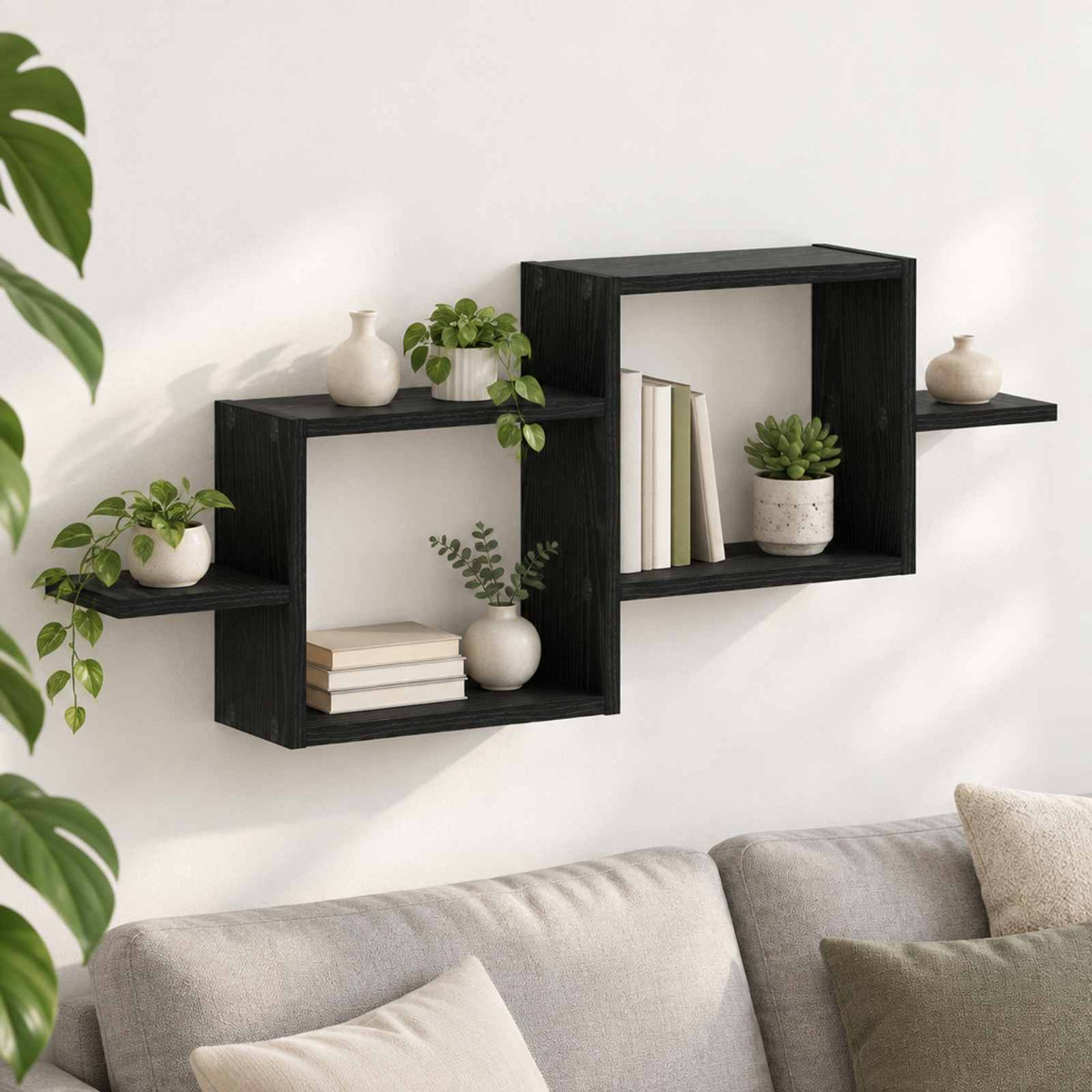Ράφι Τοίχου Μαύρη Δρυς 95 x 17 x 37 cm Επεξεργασμένο Ξύλο - Pakobazaar
