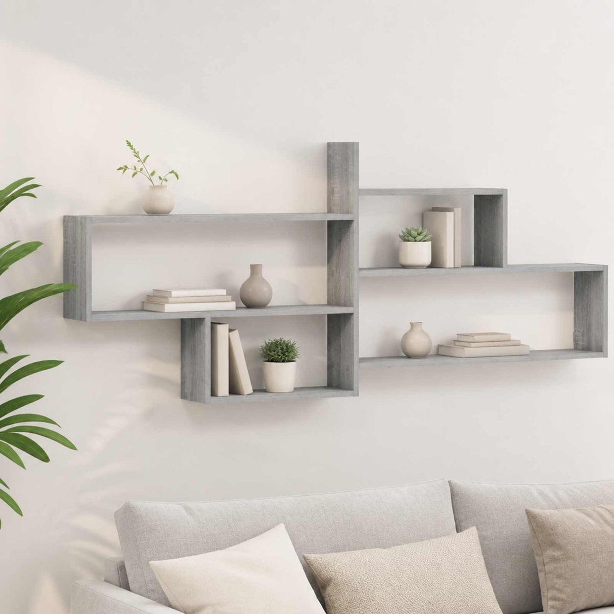Ράφι Τοίχου Γκρι Sonoma 168.5 x 17 x 68 cm Επεξεργασμένο Ξύλο - Pakobazaar