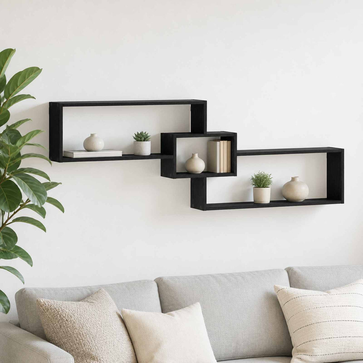 Ράφι Τοίχου Μαύρη Δρυς 158 x 17 x 53 εκ. Επεξεργασμένο Ξύλο
