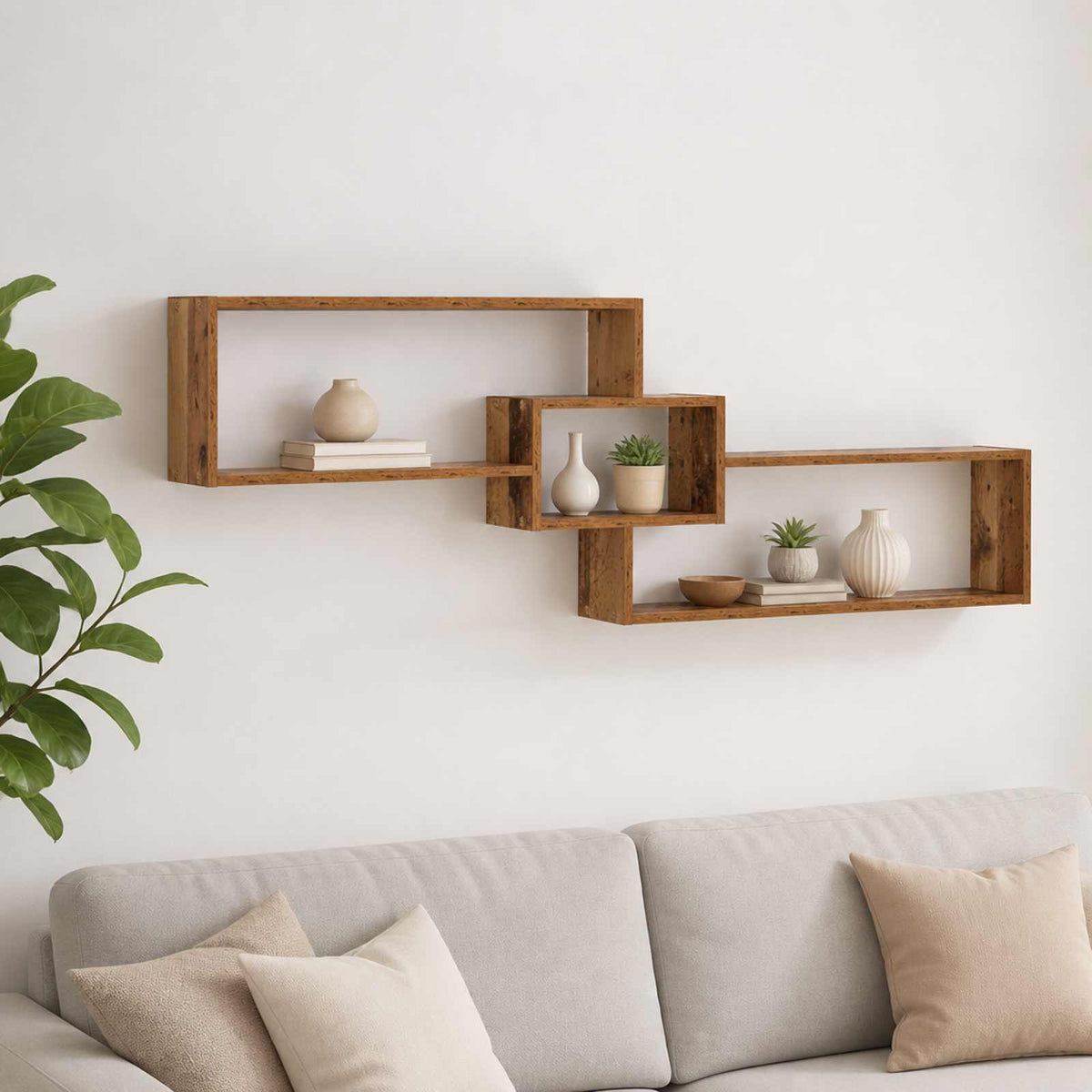 Ράφι Τοίχου Παλαιωμένο ξύλο 158 x 17 x 53 εκ. - Pakobazaar