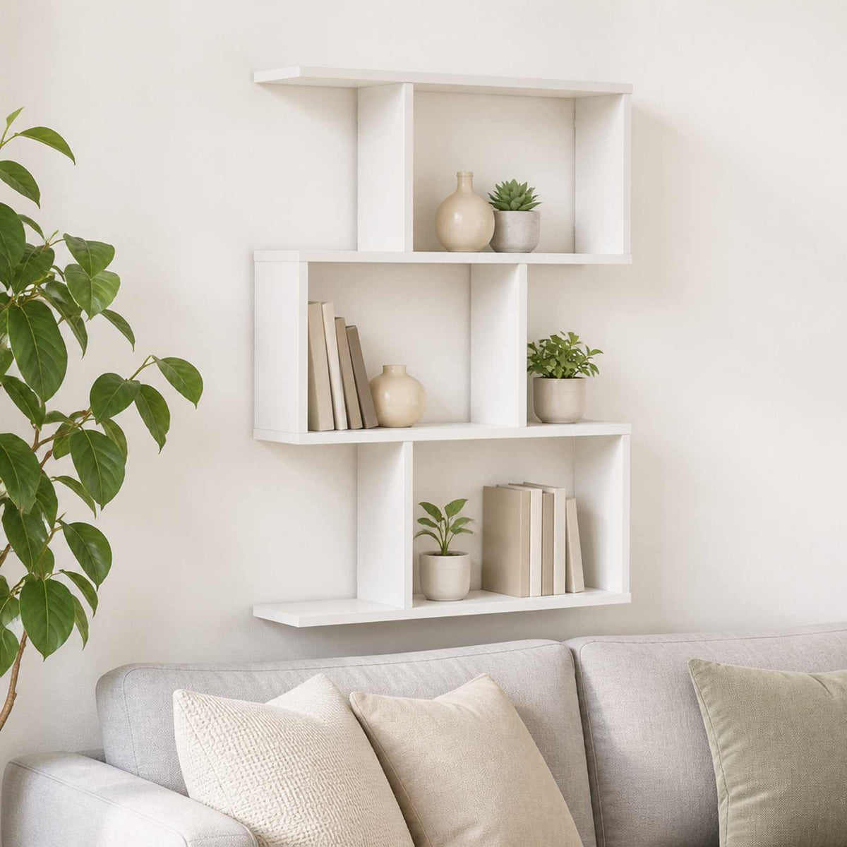 Ράφι Τοίχου Λευκό 72 x 17 x 105 cm Επεξεργασμένο Ξύλο