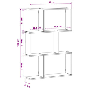 Ράφι Τοίχου Μαύρη Δρυς 72 x 17 x 105 cm Επεξεργασμένο Ξύλο