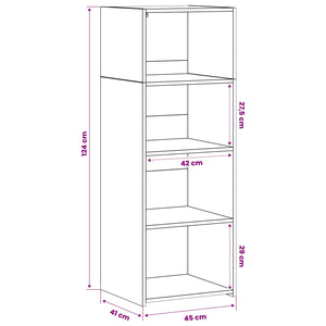 Highboard Μαύρη Δρυς 45 x 41 x 124 εκ. Επεξεργασμένο Ξύλο - Pakobazaar