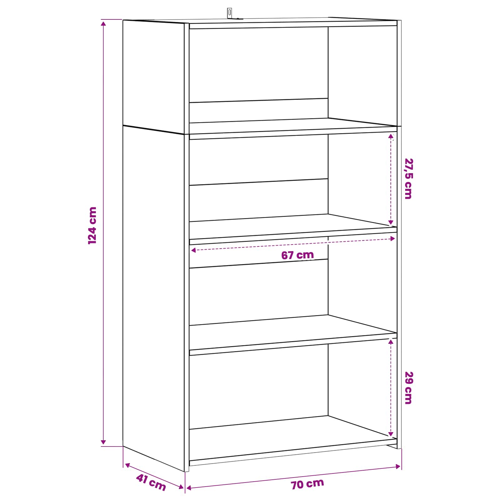 Highboard Artisan Δρυς 70 x 41 x 124 εκ. Επεξεργασμένο Ξύλο - Pakobazaar
