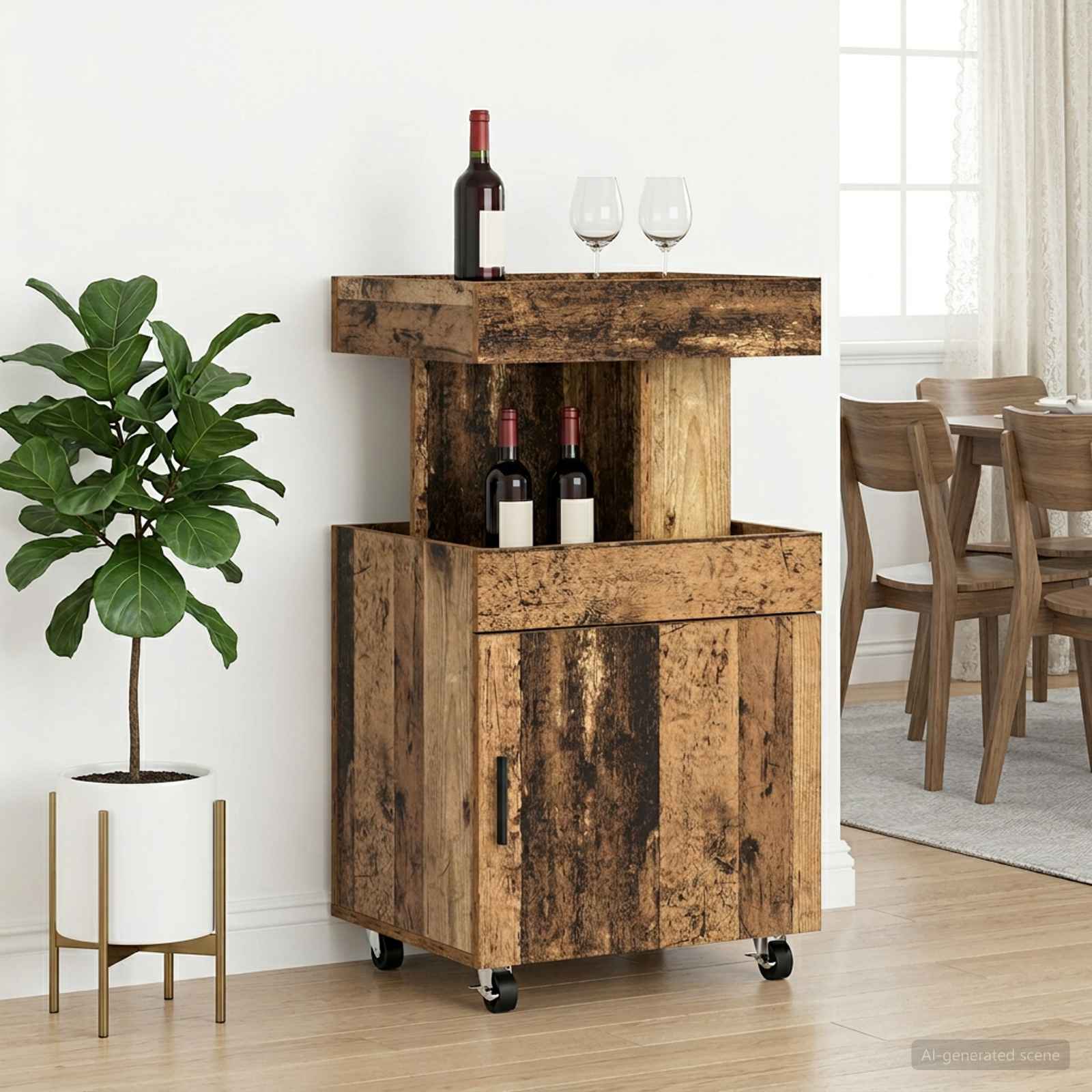 Καρότσι μπαρ Ξύλο δρυός 50 x 41 x 89 cm Επεξεργασμένο Ξύλο - Pakobazaar