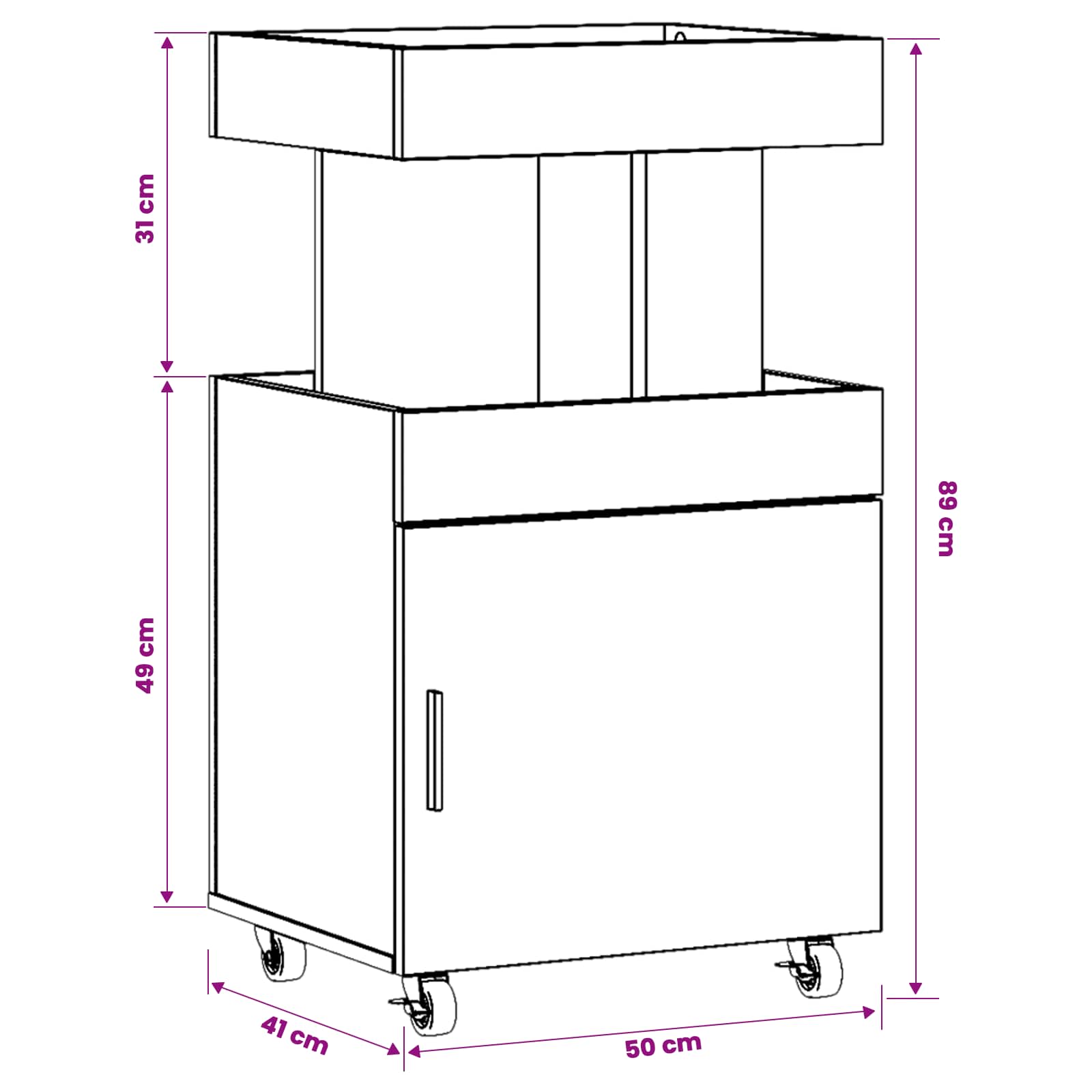Καρότσι μπαρ Ξύλο δρυός 50 x 41 x 89 cm Επεξεργασμένο Ξύλο - Pakobazaar