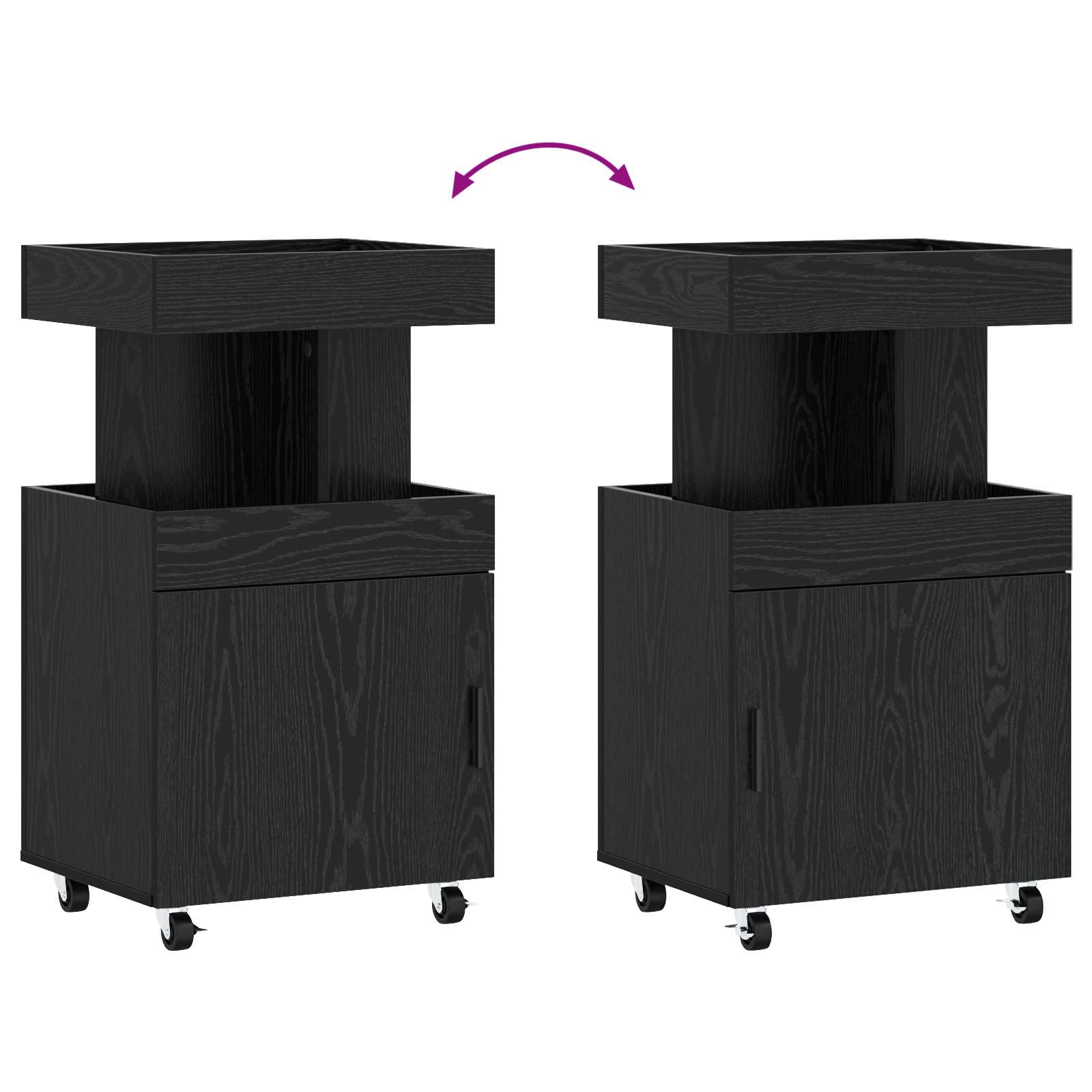 Καρότσι μπαρ Μαύρη Δρυς 50 x 41 x 89 cm Επεξεργασμένο Ξύλο