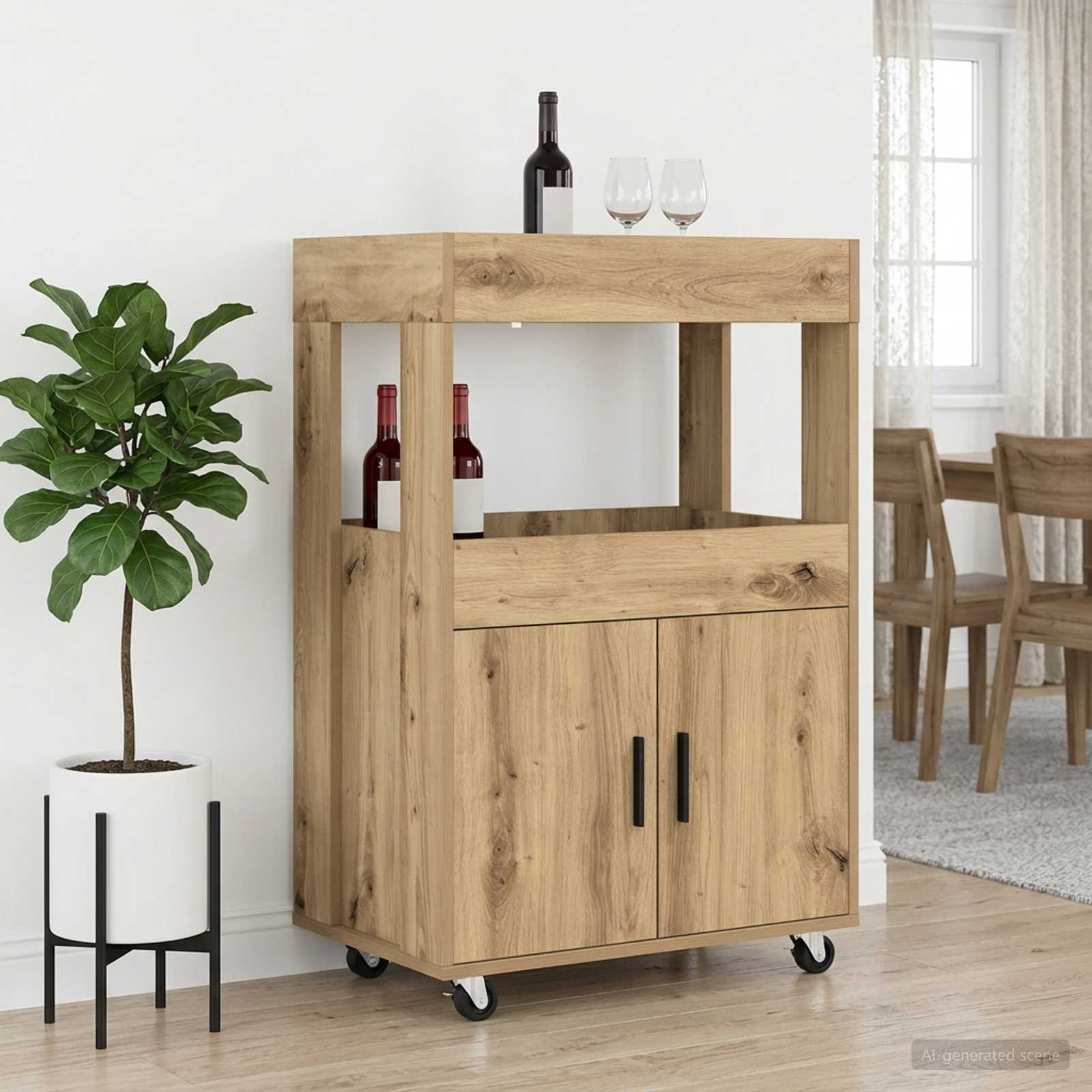 Καλάθι Μπαρ Artisan Δρυς 60 x 39.5 x 89 εκ. Επεξεργασμένο Ξύλο