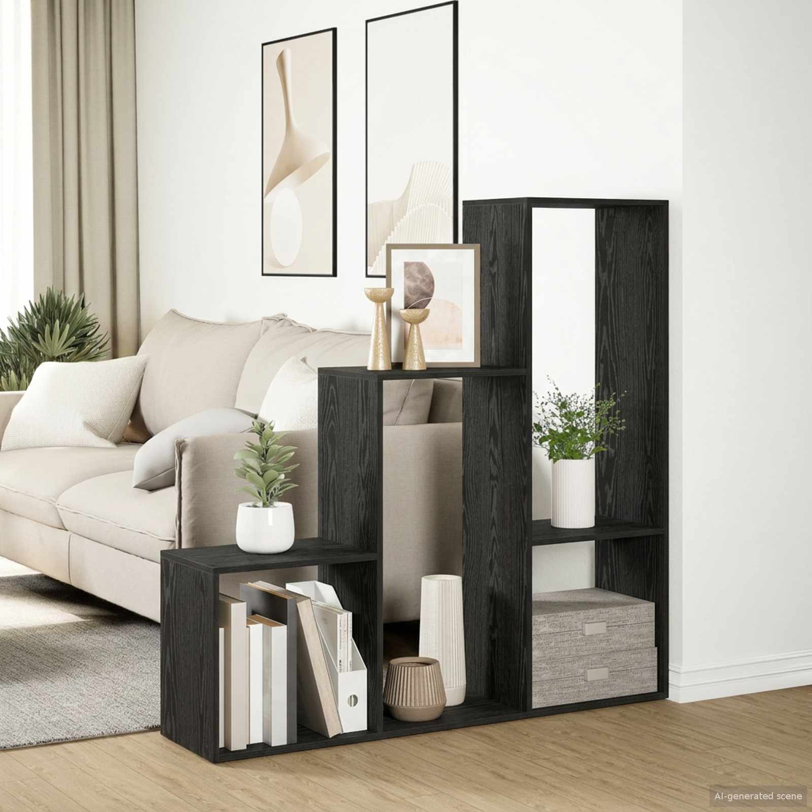 Διαχωριστικό Ράφι Δωματίου 123 x 29 x 123 cm Επεξεργασμένο Ξύλο - Pakobazaar