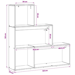 Διαχωριστικό Ράφι Δωματίου 123 x 29 x 123 cm Επεξεργασμένο Ξύλο - Pakobazaar