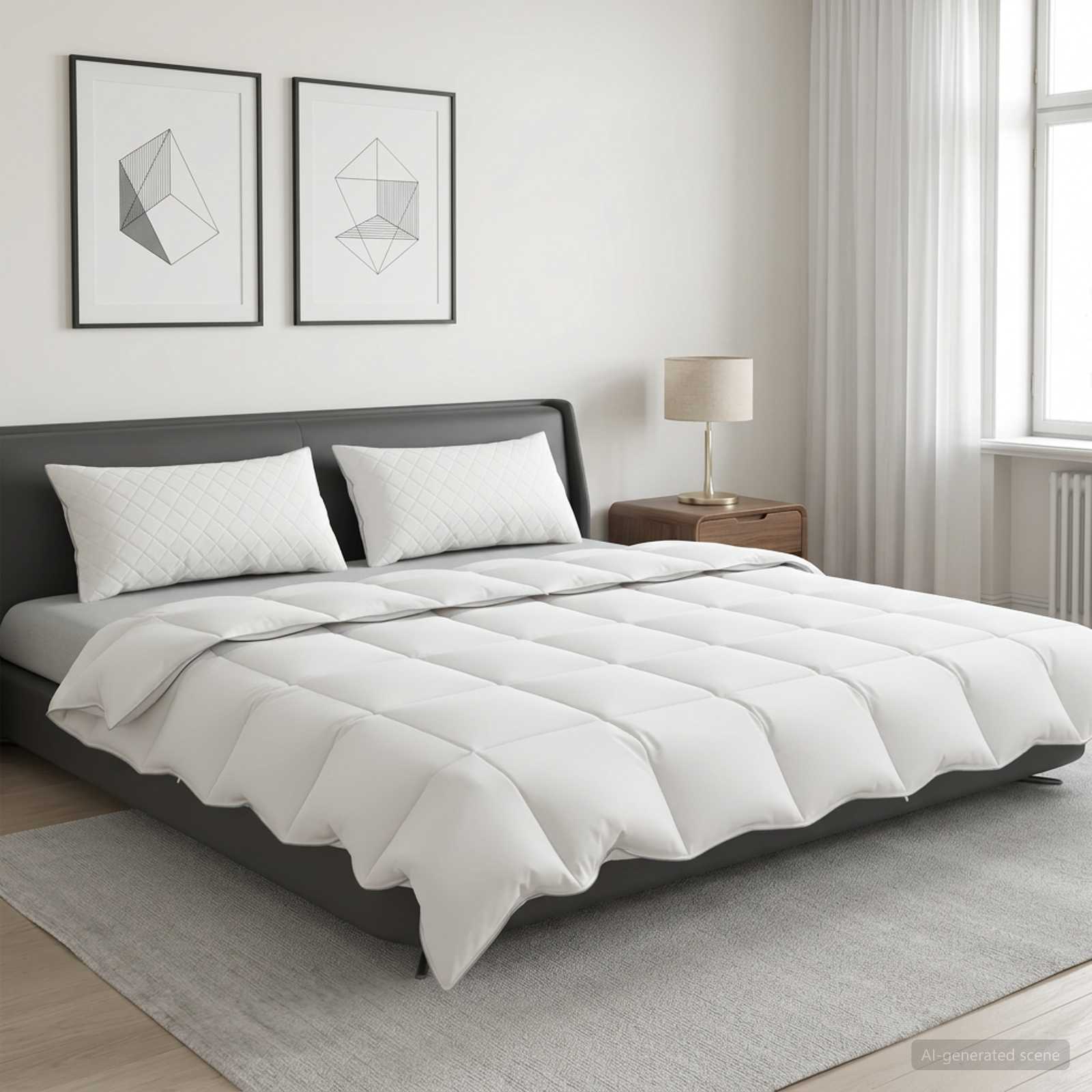 Σετ πάπλωμα 90% χήνας FULDA 3 τμχ. 200 x 240 cm Καλοκαίρι Λευκό - Pakobazaar