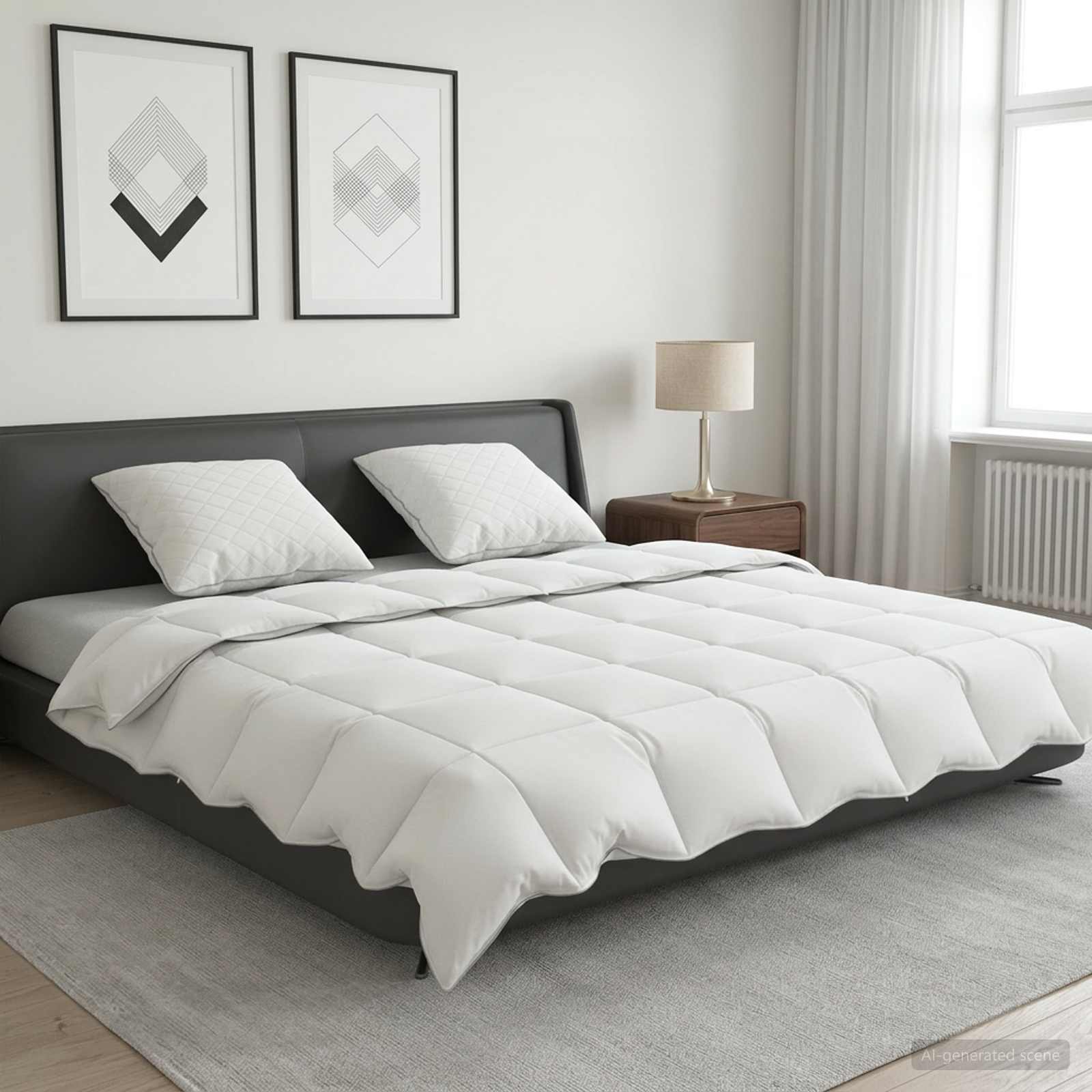 Σετ πάπλωμα 90% χήνας FULDA 3 τμχ. 220 x 240 cm Καλοκαίρι Λευκό - Pakobazaar