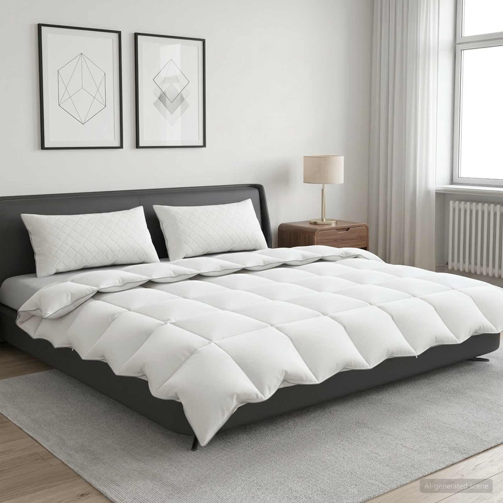 Σετ πάπλωμα 90% χήνας FULDA 3 τμχ. 200 x 200 cm Χειμώνας Λευκό - Pakobazaar