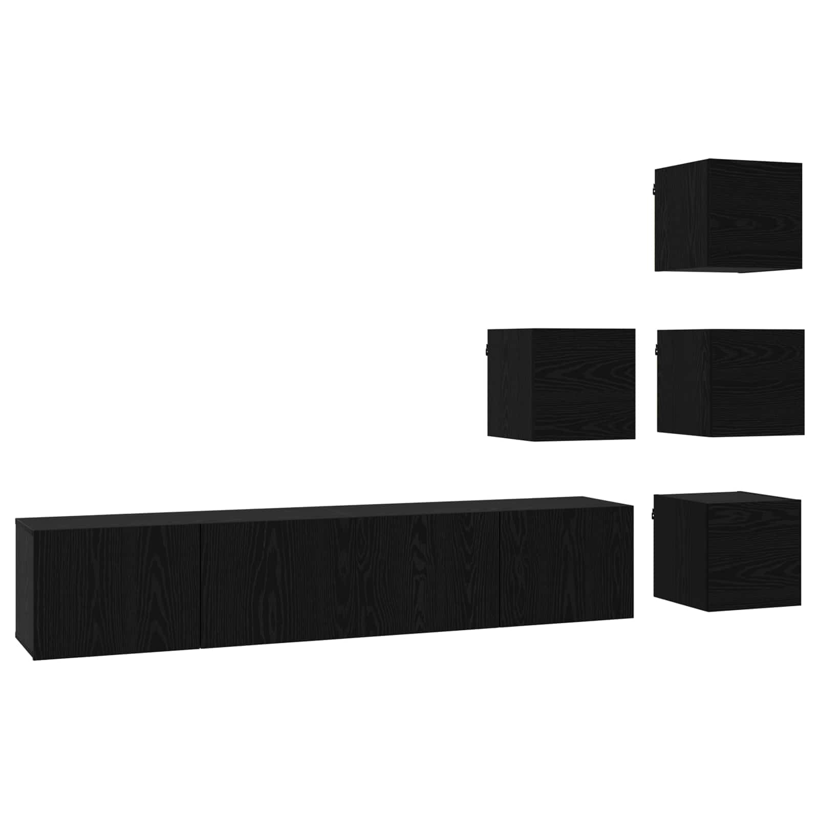 Σετ επίπλου τηλεόρασης 6 pcs 80 x 30 x 30 εκ Μαύρη Δρυς - Pakobazaar