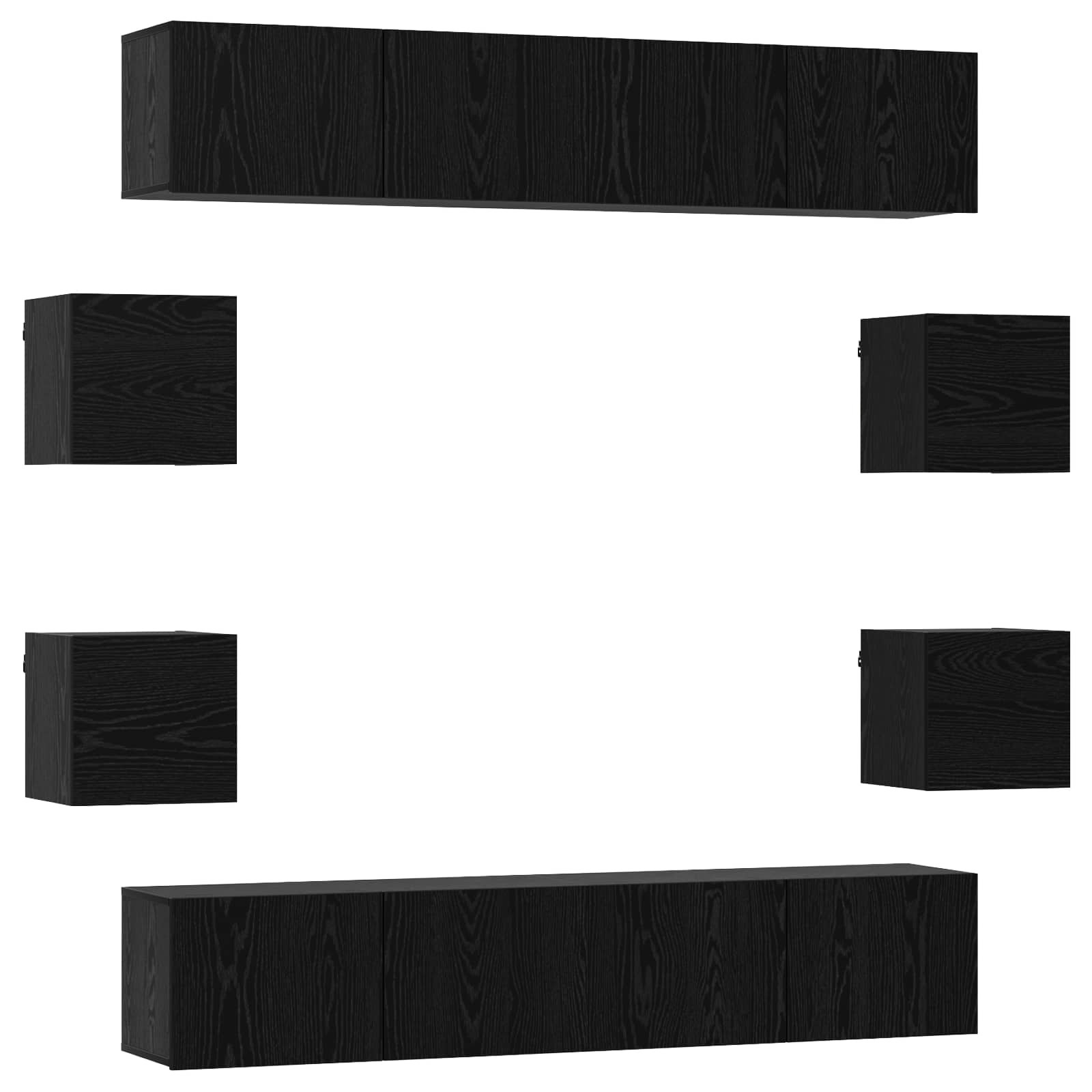 Σετ επίπλου τηλεόρασης 8 pcs 80 x 30 x 30 εκ Μαύρη Δρυς - Pakobazaar