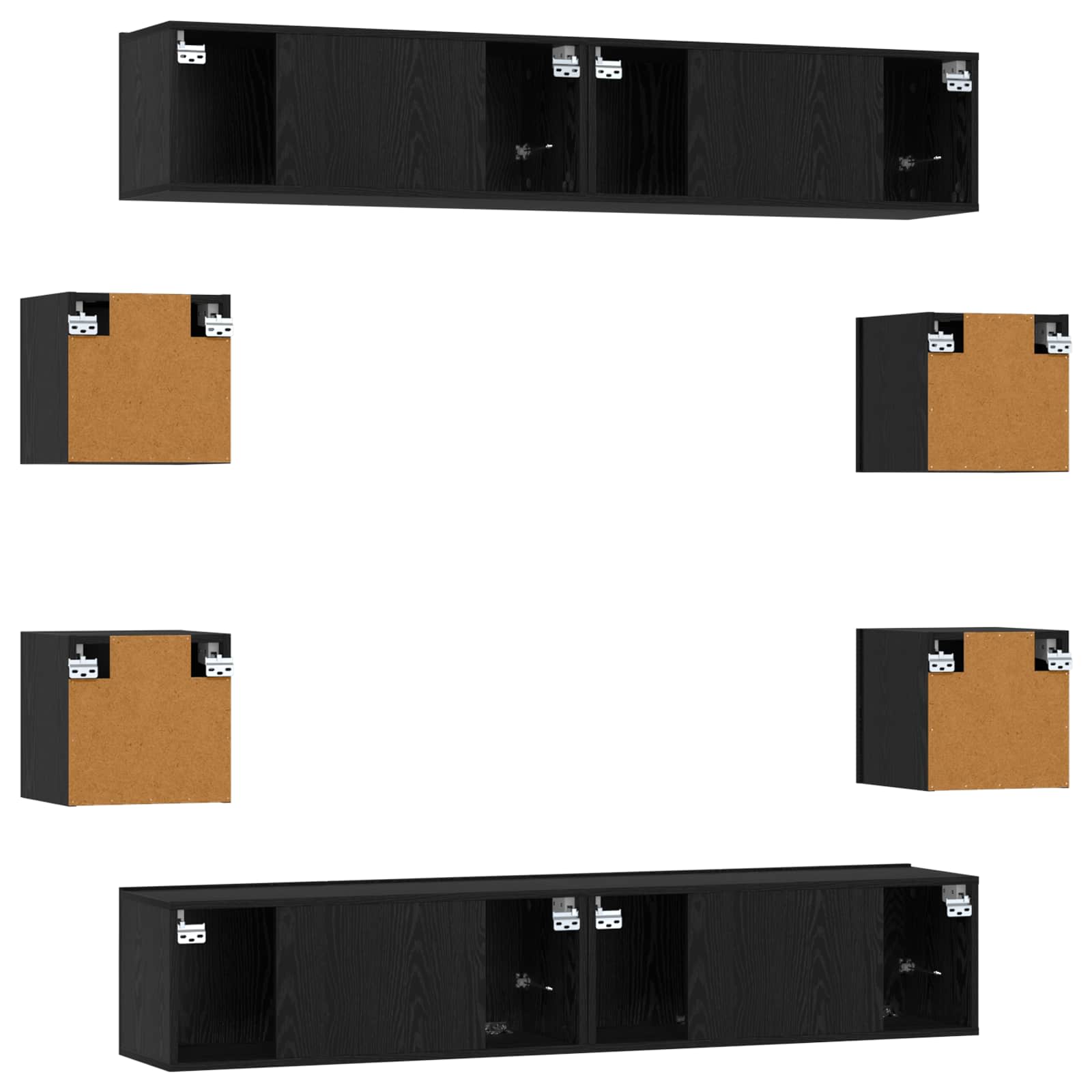 Σετ επίπλου τηλεόρασης 8 pcs 80 x 30 x 30 εκ Μαύρη Δρυς - Pakobazaar