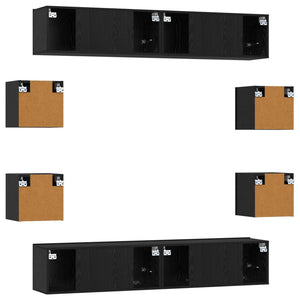 Σετ επίπλου τηλεόρασης 8 pcs 80 x 30 x 30 εκ Μαύρη Δρυς - Pakobazaar