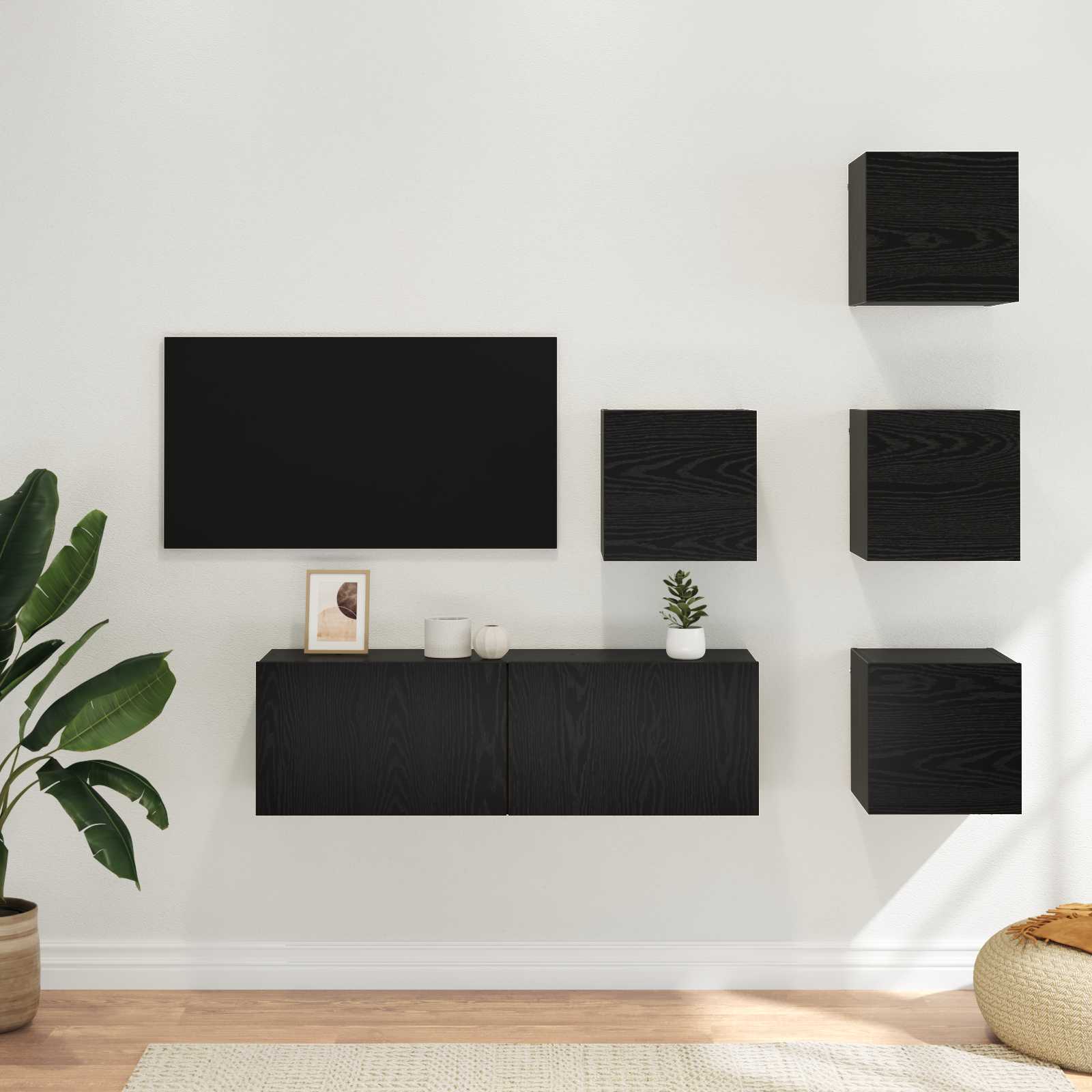 Σετ επίπλου τηλεόρασης 5 pcs 100 x 30 x 30 cm Μαύρη Δρυς - Pakobazaar