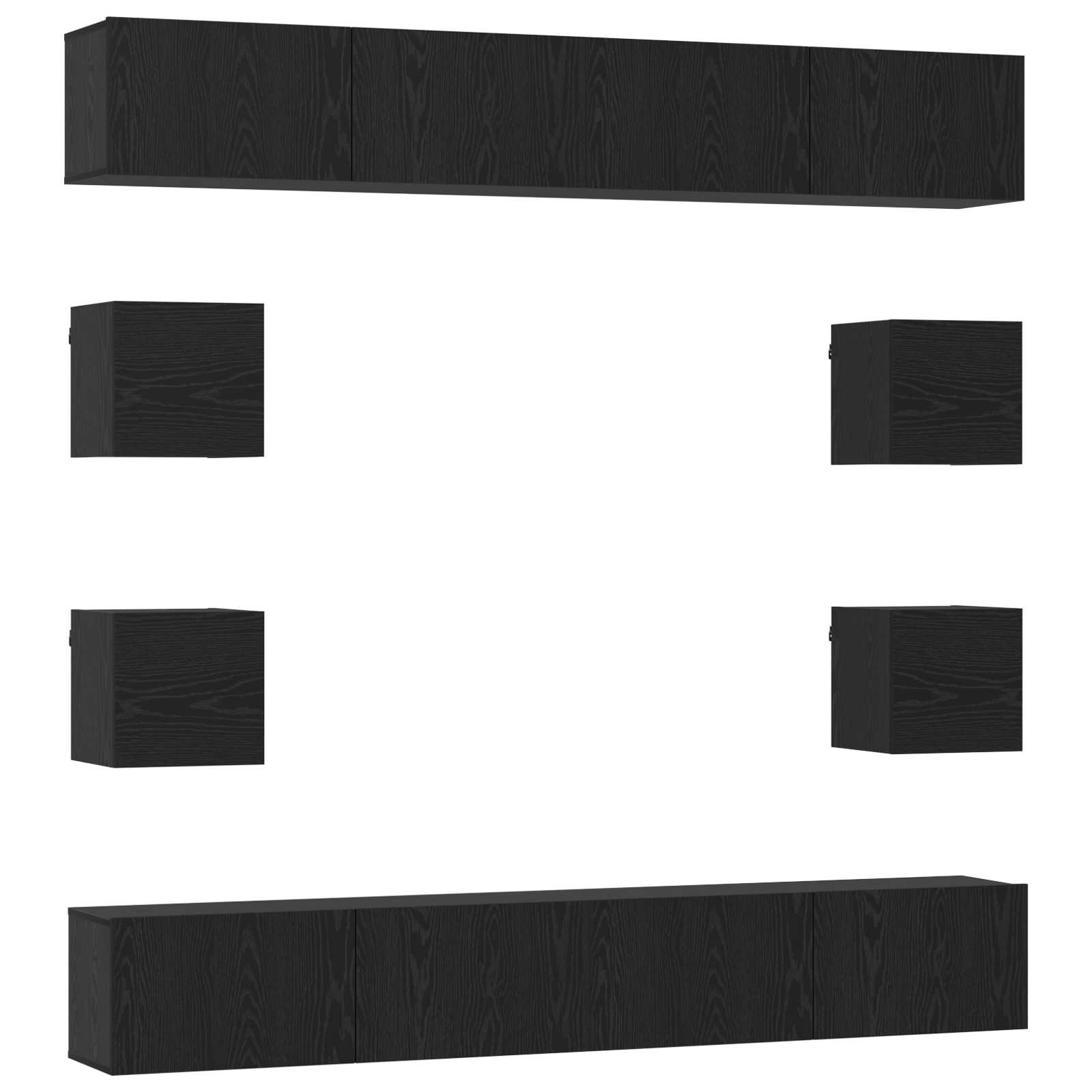 Σετ επίπλου τηλεόρασης 8 pcs 100 x 30 x 30 cm Μαύρη Δρυς - Pakobazaar