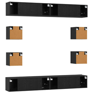 Σετ επίπλου τηλεόρασης 8 pcs 100 x 30 x 30 cm Μαύρη Δρυς - Pakobazaar