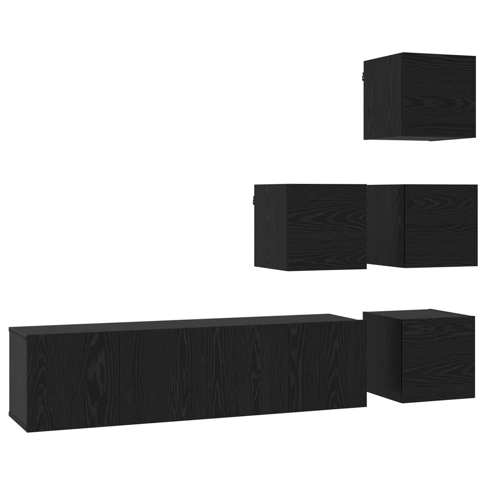 Σετ επίπλου τηλεόρασης 6 pcs 60 x 30 x 30 cm Μαύρη Δρυς - Pakobazaar