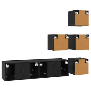 Σετ επίπλου τηλεόρασης 6 pcs 60 x 30 x 30 cm Μαύρη Δρυς - Pakobazaar