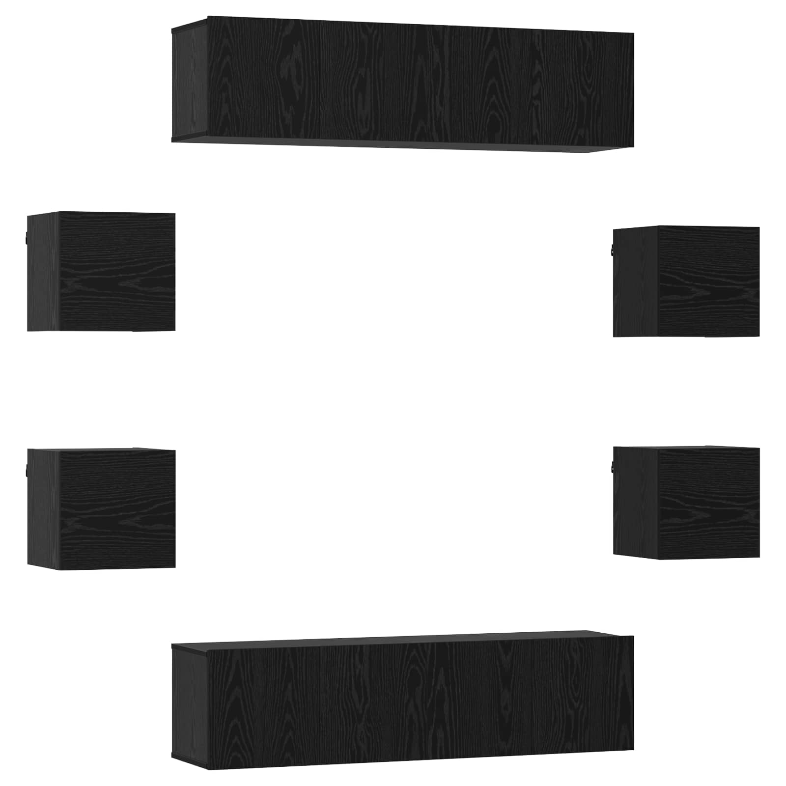 Σετ επίπλου τηλεόρασης 8 pcs 120 x 30 x 30 εκ Μαύρη Δρυς - Pakobazaar