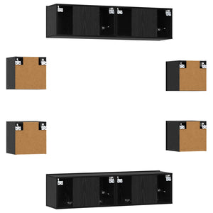 Σετ επίπλου τηλεόρασης 8 pcs 120 x 30 x 30 εκ Μαύρη Δρυς - Pakobazaar