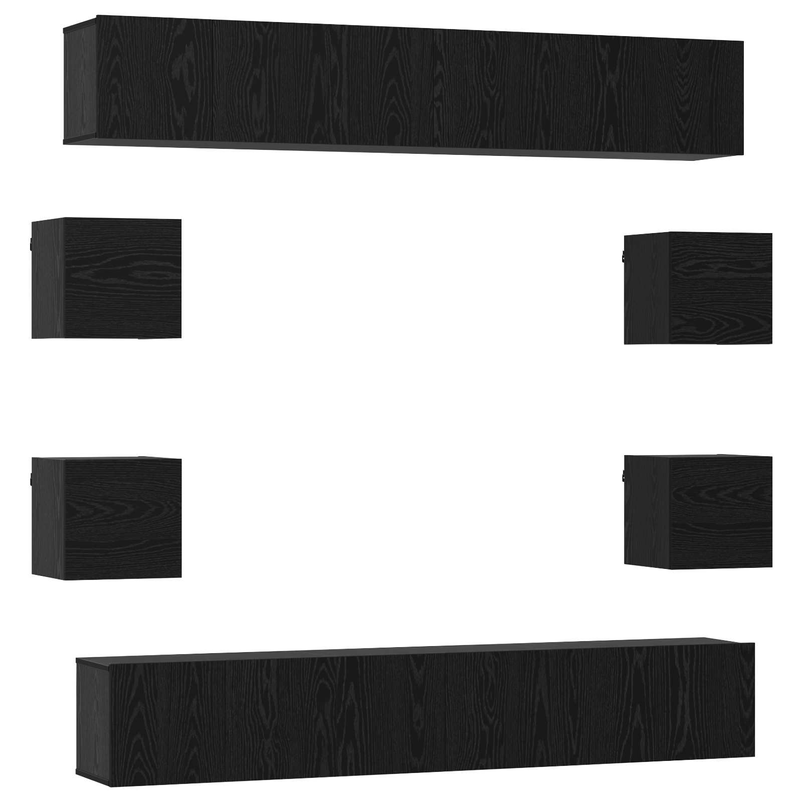 Σετ επίπλου τηλεόρασης 10 pcs 180 x 30 x 30 cm Μαύρη Δρυς - Pakobazaar