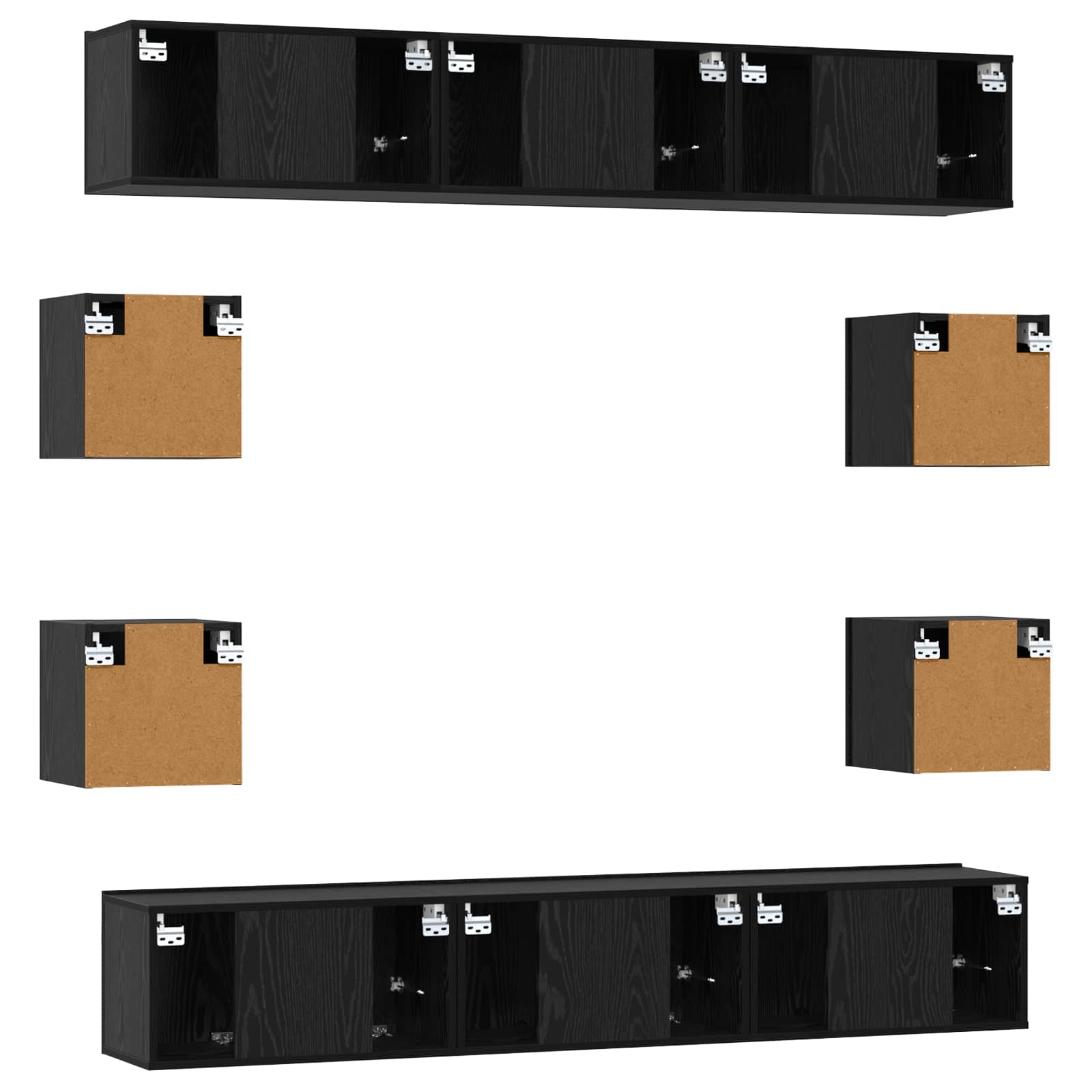 Σετ επίπλου τηλεόρασης 10 pcs 180 x 30 x 30 cm Μαύρη Δρυς - Pakobazaar