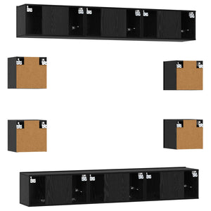 Σετ επίπλου τηλεόρασης 10 pcs 180 x 30 x 30 cm Μαύρη Δρυς - Pakobazaar