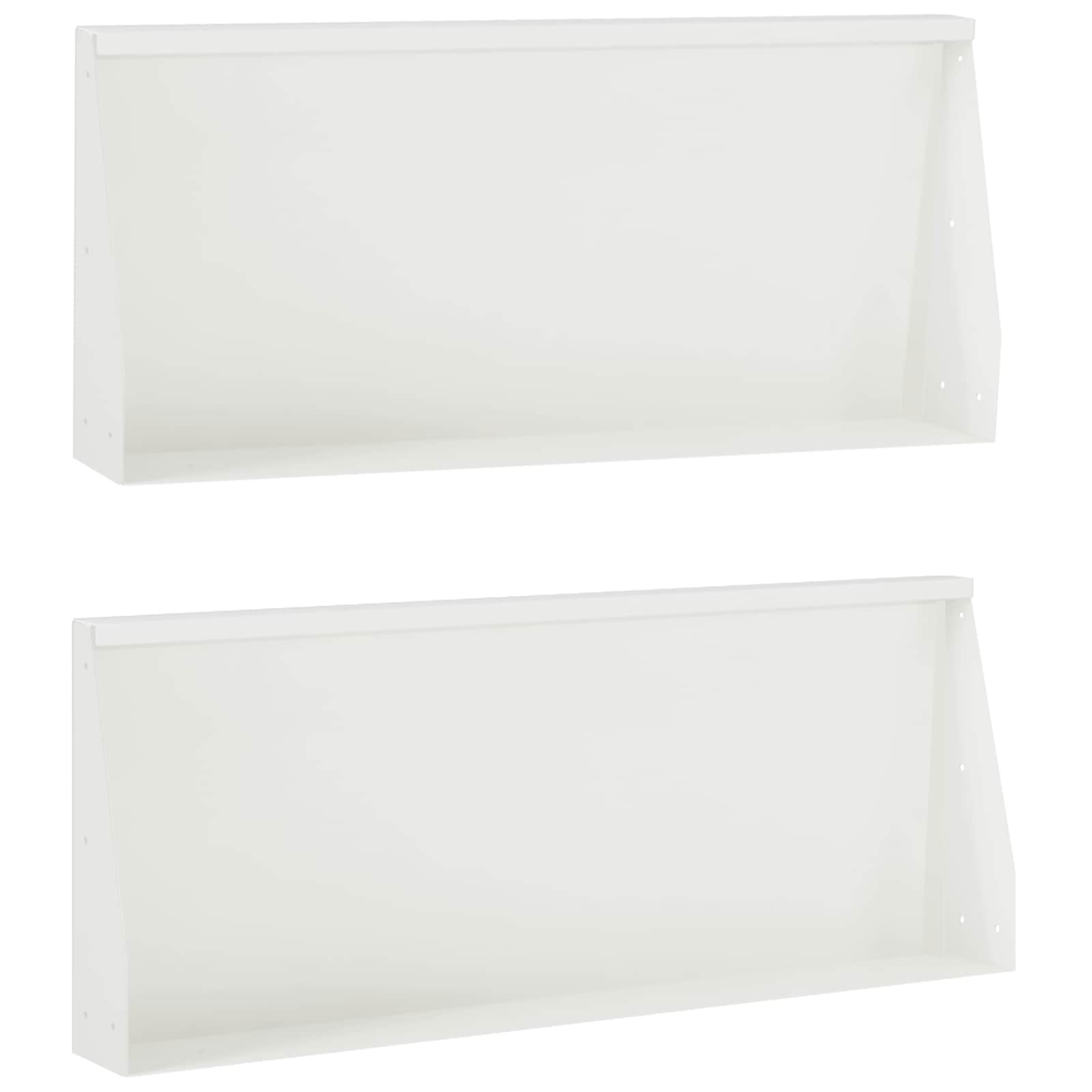 Τοίχος Στήριξης 2 τμχ. 100 x 12 x 30 εκ Ατσάλι Λευκό - Pakobazaar