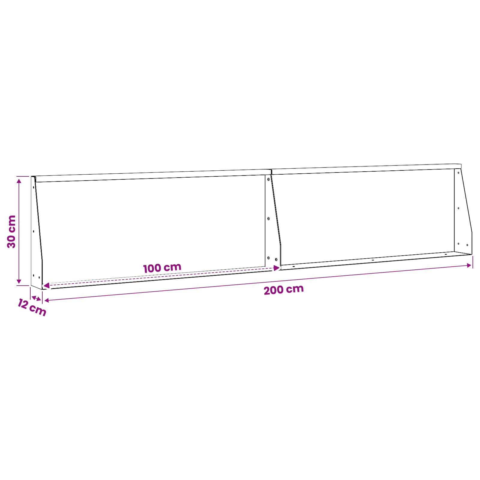 Τοίχος Στήριξης 2 τμχ. 100 x 12 x 30 εκ Ατσάλι Λευκό - Pakobazaar