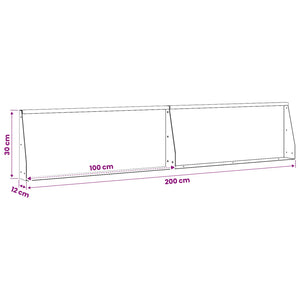 Τοίχος Στήριξης 2 τμχ. 100 x 12 x 30 εκ Ατσάλι Ανθρακί - Pakobazaar