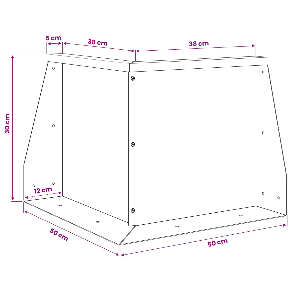 Τοίχος Στήριξης 2 τμχ. 50 x 50 x 30 εκ Ατσάλι Λευκό - Pakobazaar